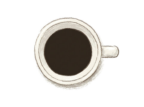 Close up view of black coffee cup top.