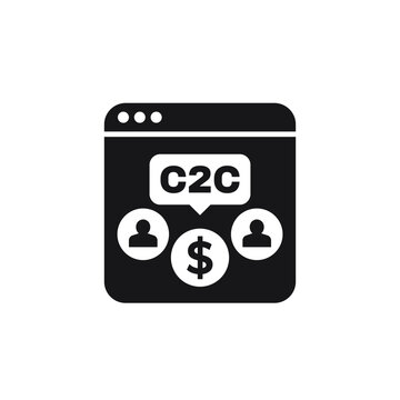 c2c, customer to customer icon on white