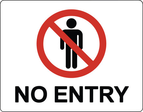 No entry sign with red circle and black man icon