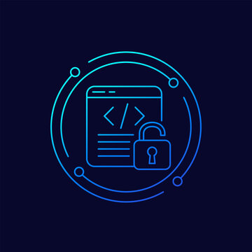 open source software icon, linear design