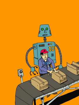 Robots are watching humans working