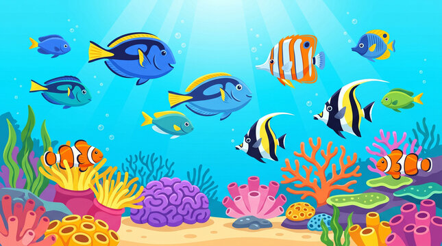 coral reef and fishes
