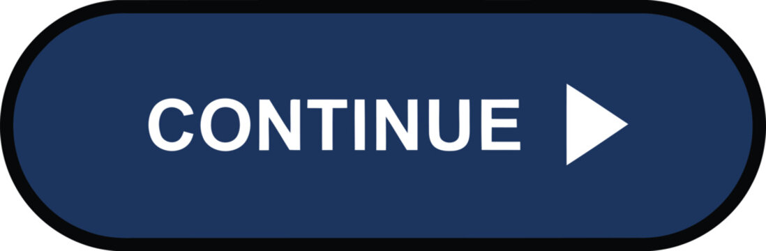 Blue Continue Button with White Text and Arrow Icon, Rounded Web Interface Call to Action
