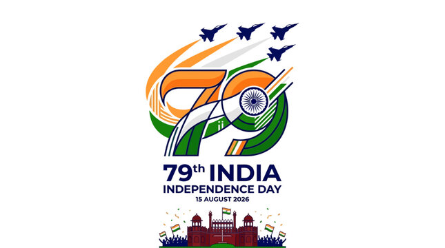 79th India Independence Day Celebration Graphic