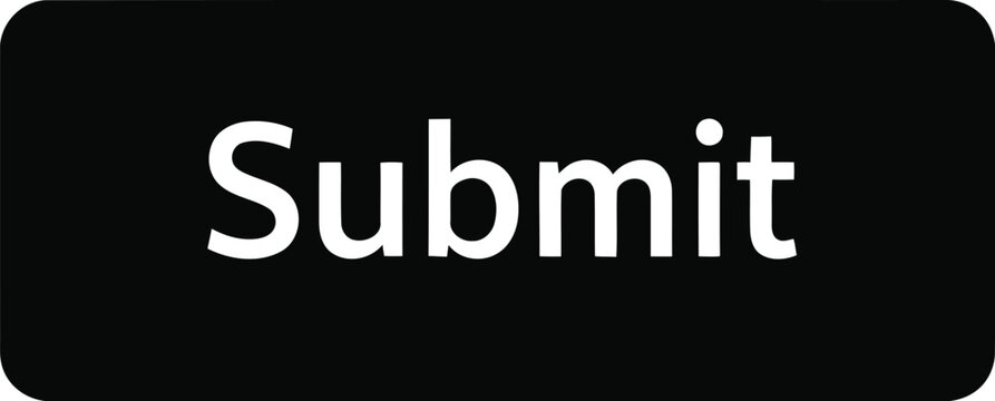 Black Submit Button with White Text on Isolated Background, Web Interface Call to Action Design