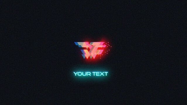 Glitch Distortion Logo Reveal with Neon Flash for Gaming and Tech Intros