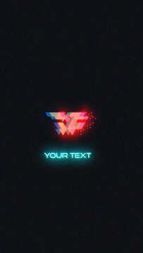 Glitch Distortion Logo Reveal with Neon Flash for Mobile and Short-Form Video Intros