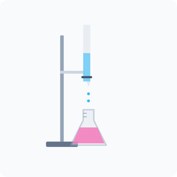 Chemistry Laboratory Titration Experiment and Scientific Research Concept
