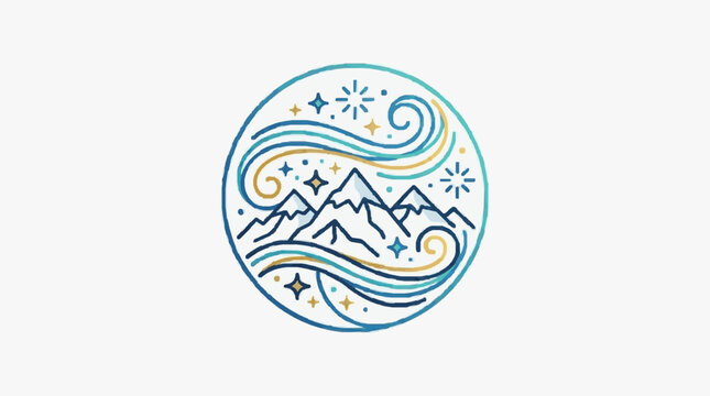 Elegant floral monogram logo design illustration.