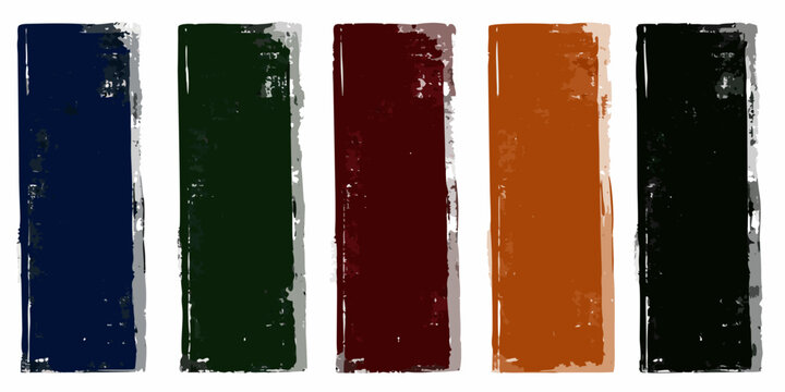 Five Vertical Rectangular Blocks With Distressed Texture Colored Background