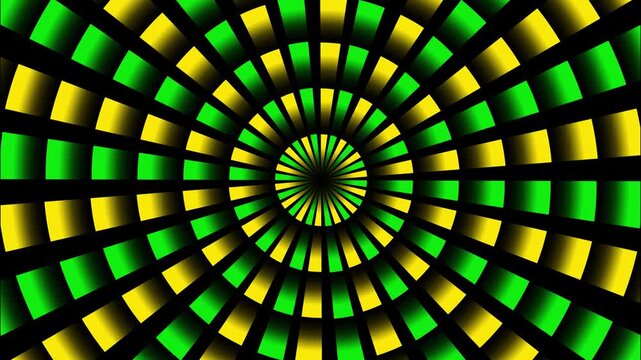 Green yellow circle beam shade pop art spinning loop animated background