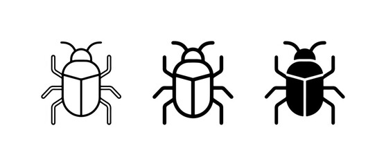 Fototapeta premium Insect Icons, Beetle Symbols, Pest Control Graphics, Simple Vector Art
