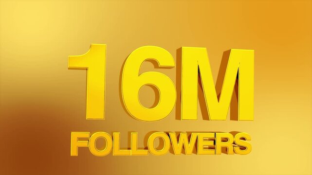 16 Million Followers Milestone Celebration Animation for Social Media 4K