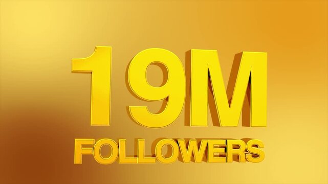 19 Million Followers Milestone Celebration Animation for Social Media 4K