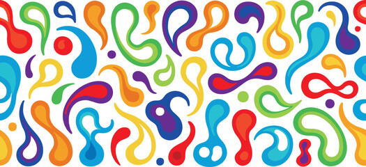 Obraz premium Colorful fluid abstract shapes and blobs on transparent background, creative design. Vector illustration