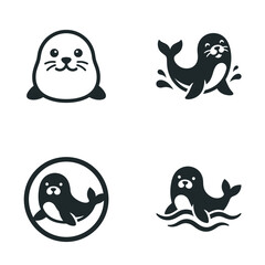 Seal icons in different poses. © Rizal