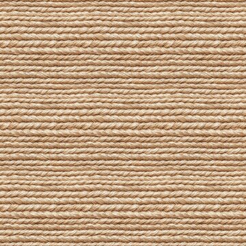 Seamless brown jute fabric texture with braided rope pattern