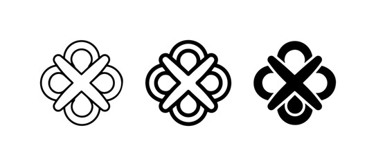 Abstract Geometric Symbol, Cultural Icon, Adinkra Symbol Gye Nyame, Vector Art © Rayhan