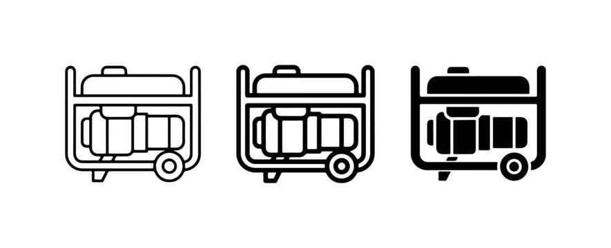 Portable Generator Icons, Power Supply Equipment, Electrical Energy Source, Emergency Power