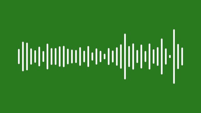 Voice Sound line audio wave spectrum animation, Audio Music Sound wave visualization 4k alpha channel on Green Screen background.