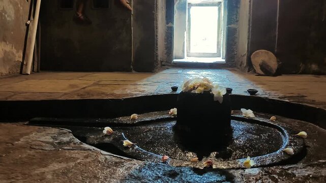 Temple Interior Featuring Shiva Linga