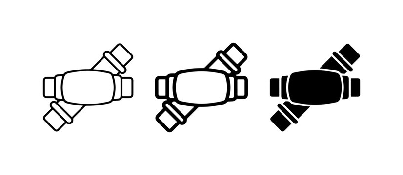 Y-Connector Pipe Fitting, Plumbing Joint Icon Set, Industrial Connection Vector