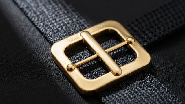 karate freedom black belt with gold buckle close up detail