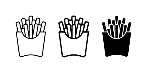 Fototapeta premium French Fries Icons, Fast Food Vector Graphics, Potato Snack Symbols