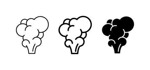 Obraz premium Broccoli Icons, Healthy Food Vector Graphics, Simple Vegetable Illustrations