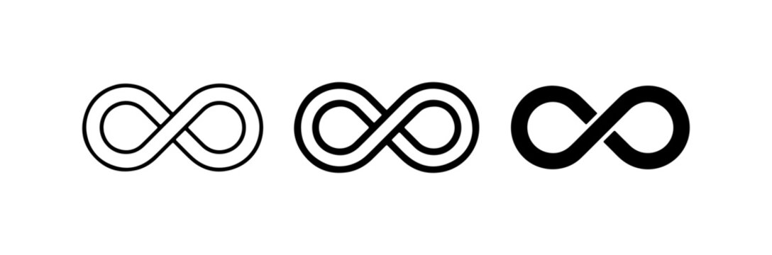 Infinity Symbol Variations, Endless Loop Icon Set, Continuous Loop Graphics