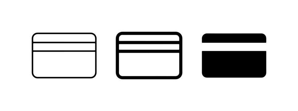 Credit Card Icons, Payment Card Symbols, Financial Transaction Icons, Plastic Card Graphics