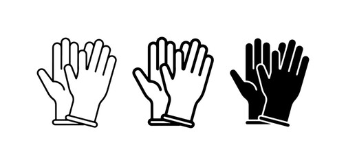 Fototapeta premium Glove Icons Set, Protective Handwear Graphics, Medical and Safety Gear Symbols