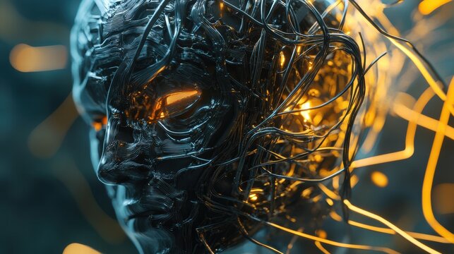 Robotic AI Brain Processing Human-Like Intelligence