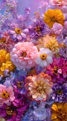 Fototapeta premium Vibrant floral explosion captured beautifully.