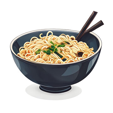 Freshly cooked pasta with herbs in a black bowl.