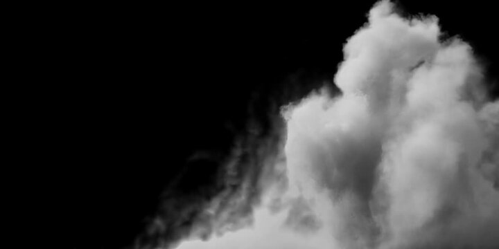 Dusty bullet hits on a wall with chunks of debris flying out . Powder explosion on black background. Impact dust particles. Dust explosion in front of black background, slow-motion close up. 