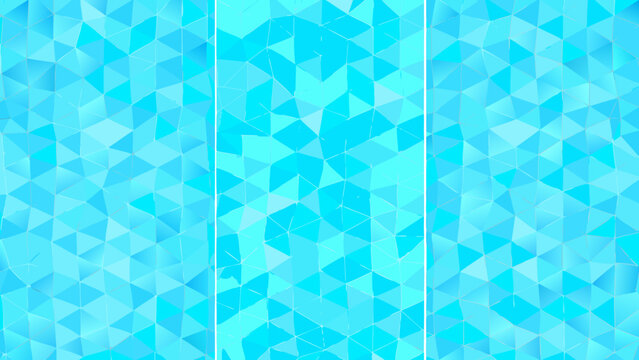 Geometric blue pattern set a repeating triangular vector design