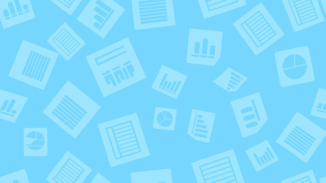 Business data charts and graphs light blue vector pattern background