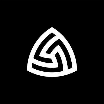 Modern Triple L Triangle Logo features a sleek, geometric design. Ideal for the technology and software industry, it conveys futuristic innovation through its clean, interconnected lines.