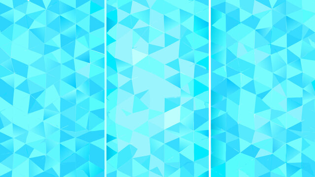 Geometric blue pattern with triangular shapes a vector illustration set