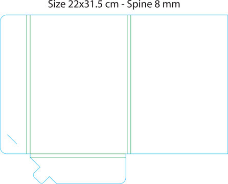 Business document presentation folder structural packaging dieline vector blueprint