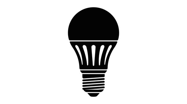 Light bulb silhouette on a white background simple graphic design
