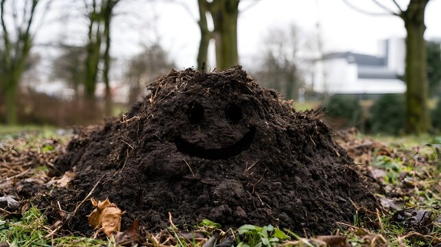 A vibrant and responsible compost heap symbolizes sustainable practices nurturing the earth with determination and positive energy