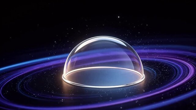 Glass dome in cosmic space