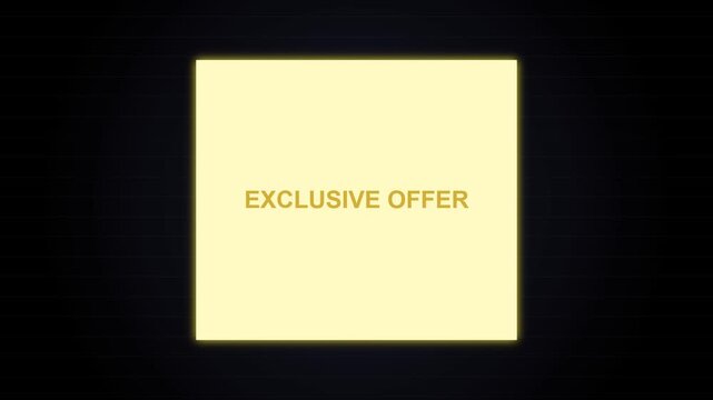 Golden Exclusive Offer Animation Reveal on Dark Background