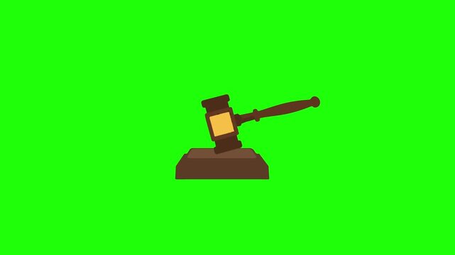 Gavel Hitting Sound Block on Green Screen