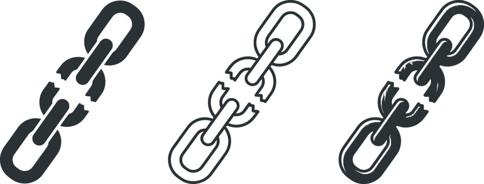 Broken Chain Link Icon Set