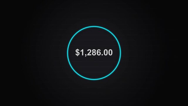 Financial Growth Animation with Incrementing Dollar Values
