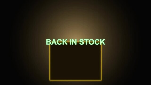 Back in Stock Neon Animation for Retail Marketing