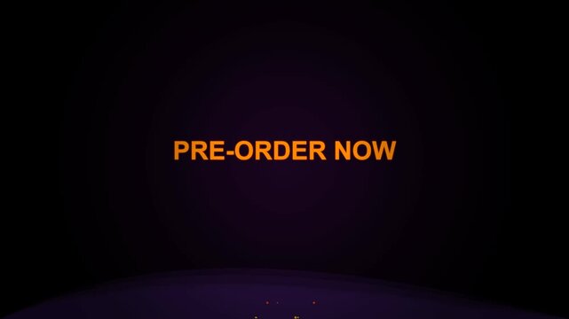 Minimalist Animated Pre-Order Now Text Reveal on Dark Background